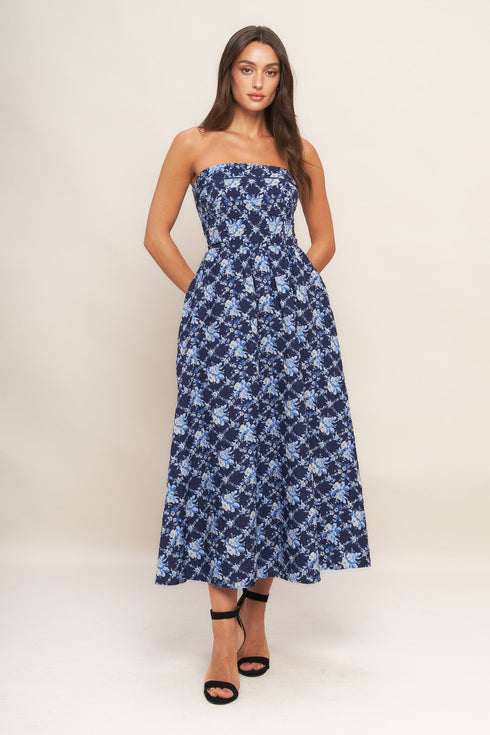 blue-renaissance-woven-midi-dress Flying Tomato-Sophia's Style-6